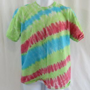 Port & Co. Essential Tee - Men's Unisex Adult Size L Stripe Tie Dyed T-Shirt